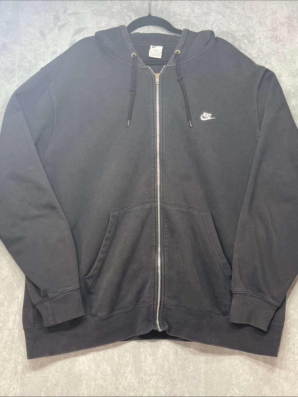 Nike Men’s 3XL Tall Black Full Zip Hoodie Embroidered Swoosh